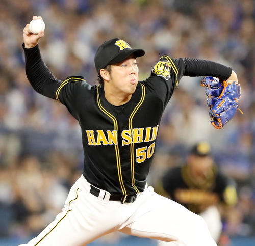 DeNA戦に先発する阪神青柳晃洋（撮影・加藤哉）