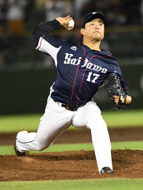 オリックス対西武　力投する西武松本（撮影・奥田泰也）