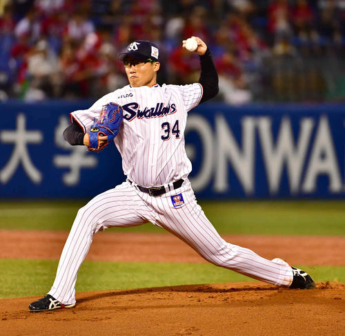 ヤクルト対広島　ヤクルト山田大樹（撮影・小沢裕）