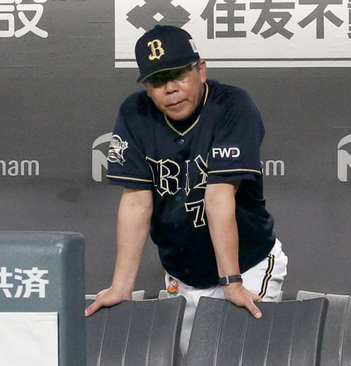 日本ハム対オリックス　ベンチで肩を落とすオリックス西村監督（撮影・佐藤翔太）