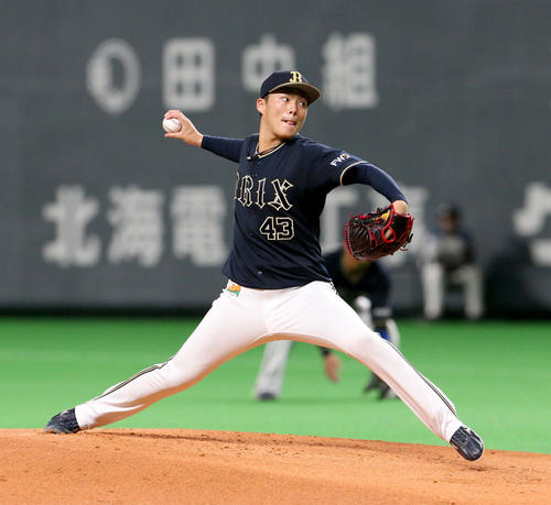 日本ハム対オリックス　オリックス先発の山本（撮影・佐藤翔太）