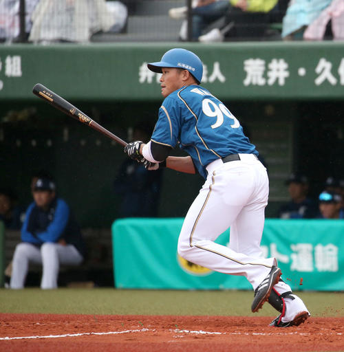 日本ハムの王柏融（2019年8月28日撮影）