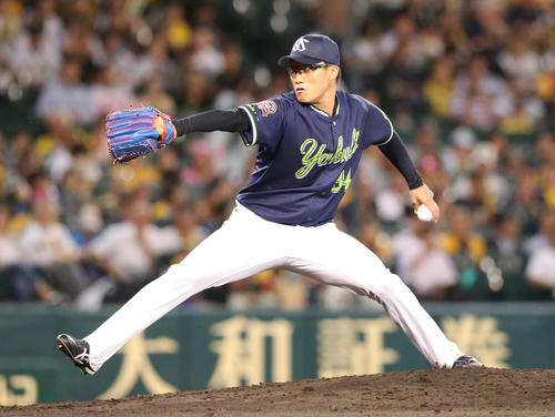 阪神対ヤクルト　7回途中2失点で5勝目を挙げたヤクルト先発の山田大樹（撮影・上山淳一）