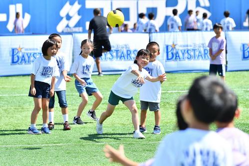DeNAが横浜スタジアムで初開催したドッジボールイベント「ハマスタBAYドッジ2019」に参加した子どもたち