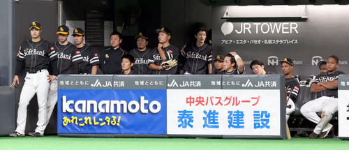 日本ハム対ソフトバンク　意気消沈のソフトバンクベンチ（撮影・佐藤翔太）