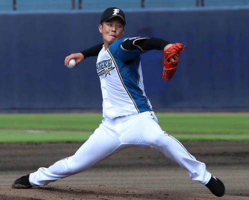 イースタン・リーグ　日本ハム対ヤクルト　先発登板した日本ハム吉田輝（撮影・山崎純一）