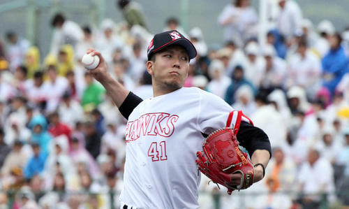 7回1失点で5勝目を挙げたソフトバンク千賀（2019年5月18日）