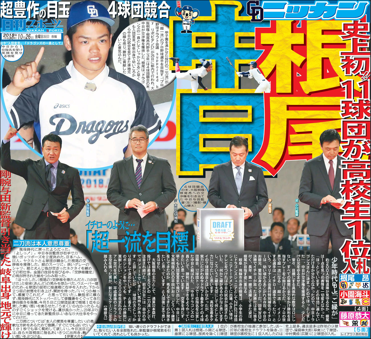 2018年10月26日付日刊スポーツ