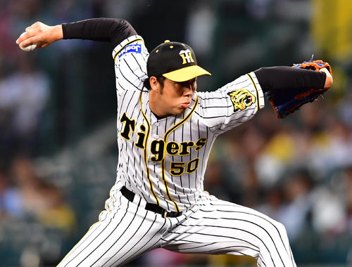 阪神対ヤクルト　阪神先発青柳晃洋（撮影・清水貴仁）