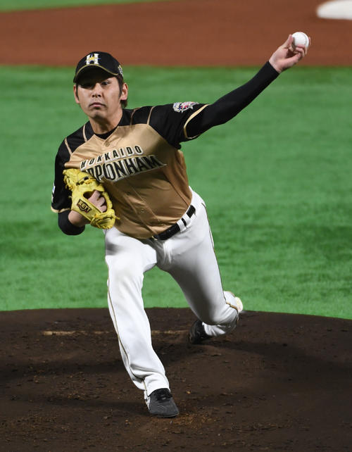 ソフトバンク対日本ハム　先発の加藤貴之（撮影・今浪浩三）