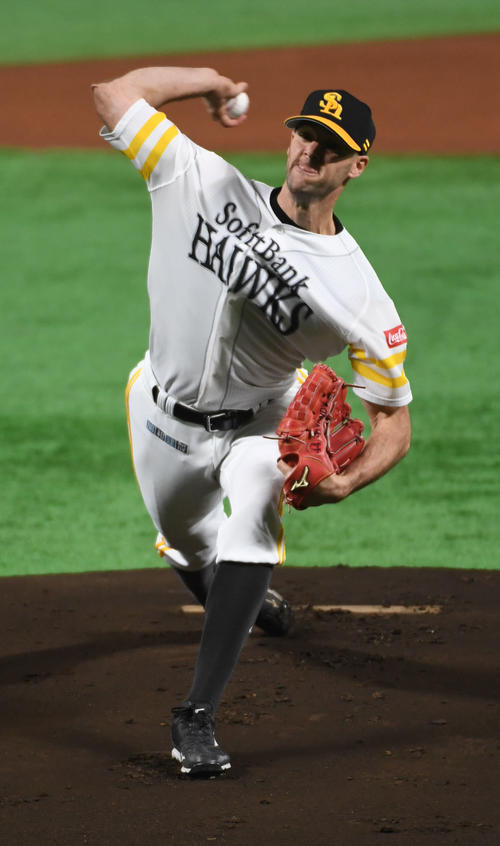 ソフトバンク対日本ハム　ソフトバンク先発のバンデンハーク（撮影・今浪浩三）