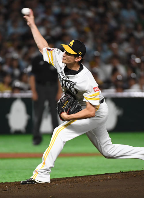 ソフトバンク対日本ハム　先発の二保（撮影・今浪浩三）