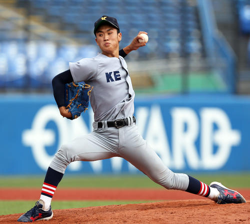 3番手で登板し2回4奪三振の好投を見せた慶大・生井（撮影・大野祥一）