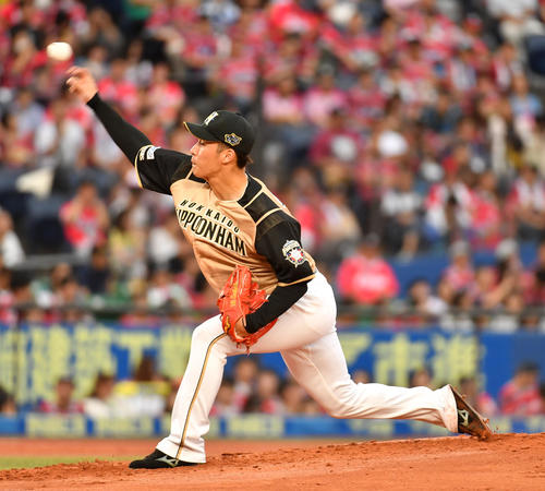 ロッテ対日本ハム　日本ハム先発の吉田輝（撮影・柴田隆二）