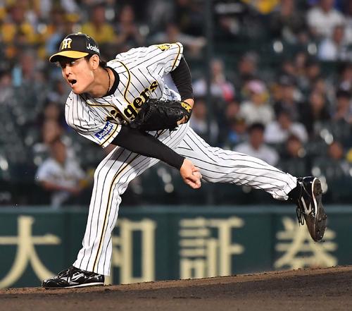阪神対DeNA　力投する阪神先発の望月（撮影・上田博志）