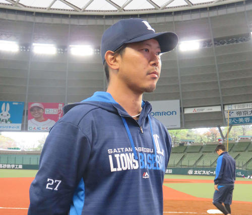 西武内海哲也投手（2019年4月17日撮影）