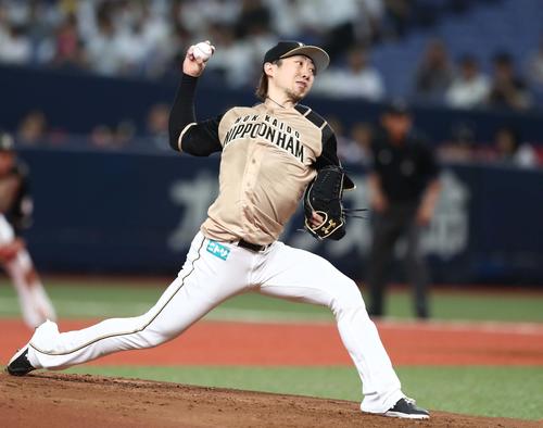 オリックス対日本ハム　日本ハム先発の金子（撮影・黒川智章）