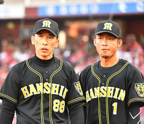 矢野監督と鳥谷（2019年5月31日）