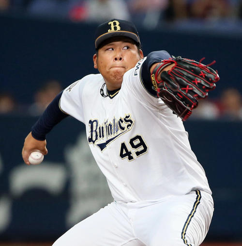 オリックス対ソフトバンク　4番手で登板する沢田（撮影・栗木一考）