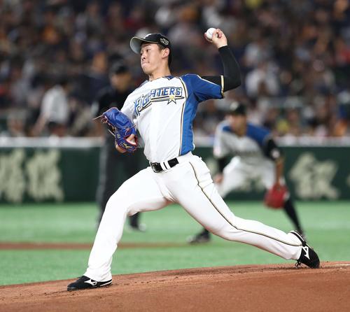 9月12日楽天戦に先発した日本ハム北浦（撮影・黒川智章）