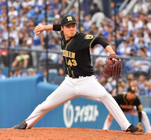 DeNA対阪神　5番手で登板し最後を締めた守屋（撮影・上田博志）