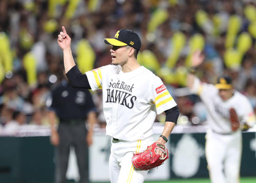 ノーヒットノーランを達成したソフトバンク千賀滉大(2019年9月6日)