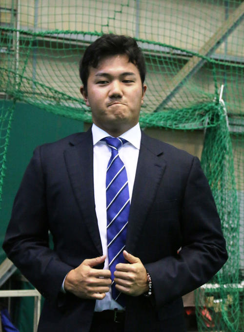 鎌ケ谷で戦力外通告を受けた日本ハム立田（撮影・木下大輔）