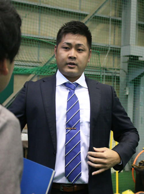 鎌ケ谷で戦力外通告を受けた日本ハム田中豊（撮影・木下大輔）