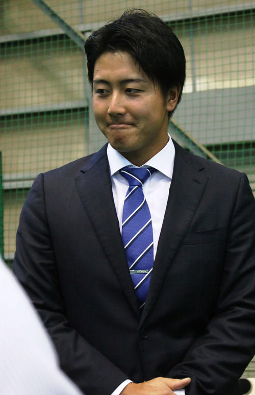 鎌ケ谷で戦力外通告を受けた日本ハム森山（撮影・木下大輔）