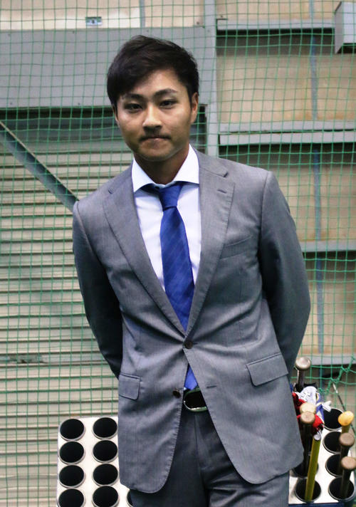 鎌ケ谷で戦力外通告を受けた日本ハム岸里（撮影・木下大輔）