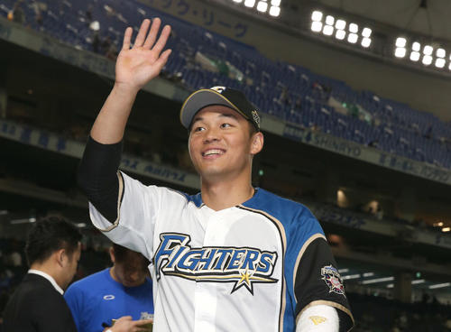 日本ハム王柏融（2019年4月5日撮影）　　