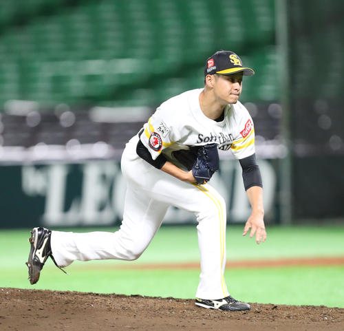 シート打撃に登板し好投した大竹耕太郎（撮影・梅根麻紀）