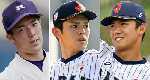 左から森下、佐々木、奥川