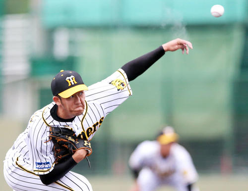 阪神2軍対大阪ガス　2イニング無失点の岩貞（撮影・上山淳一）