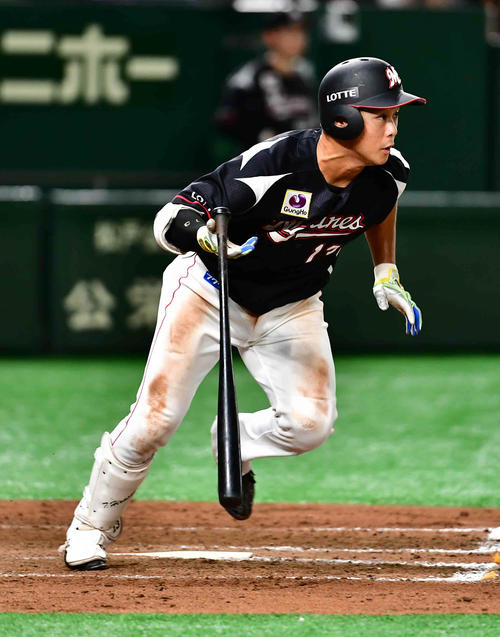 ロッテ平沢大河（2019年8月15日撮影）