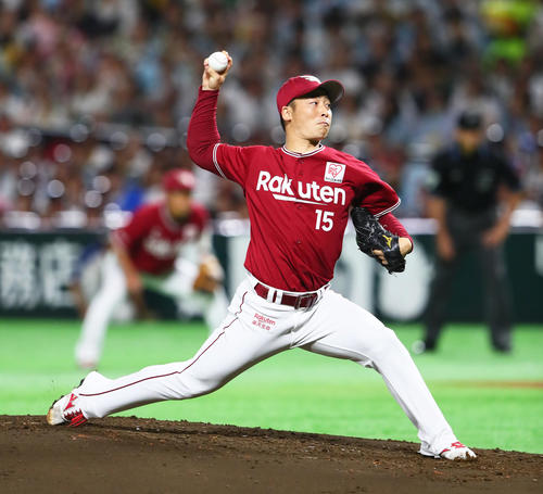 6日、パCSファーストステージ第2戦に先発した楽天美馬