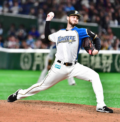 日本ハムのジャスティン・ハンコック（2019年4月5日撮影）