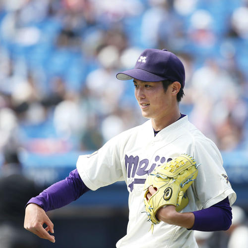 明大・森下暢仁（2019年9月28日撮影）