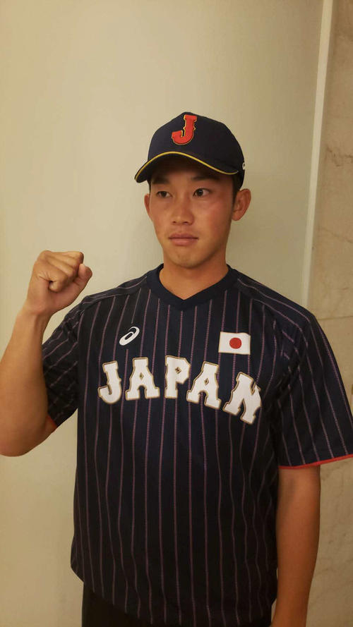 中日から3位指名を受けた、社会人日本代表で台湾遠征中の東芝・岡野（NPBエンタープライズ提供）