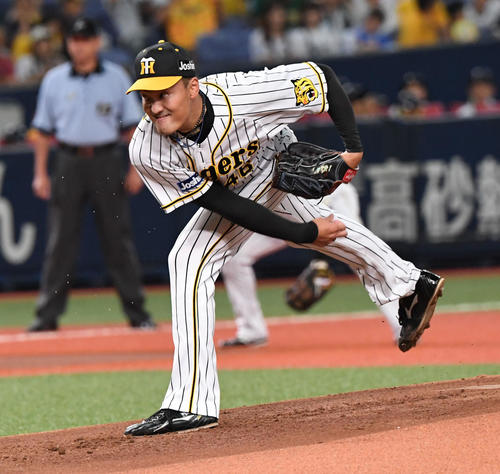 阪神秋山拓巳投手（2019年8月21日撮影）