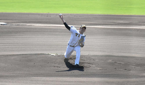 フェニックスリーグ日本ハム戦、先発し3回2安打無失点と力投した高野（撮影・真柴健）