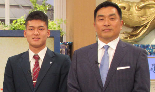 山本昌氏（右）とドラゴンズ応援番組内で初対面した石川
