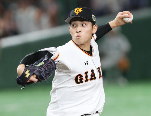 巨人対ソフトバンク 巨人先発の高橋(撮影・垰建太)