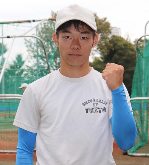 大学初勝利をかけ、最後の法大戦に挑む東大・小林大（撮影・古川真弥）