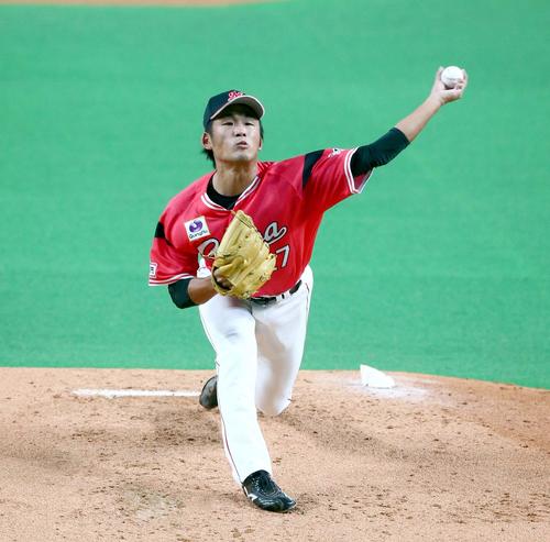 ロッテ山本大貴（2018年10月10日撮影）