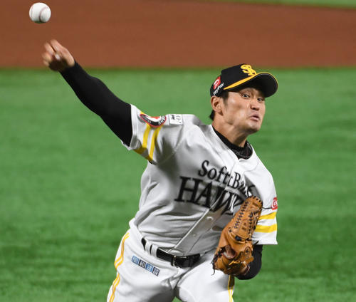 ソフトバンク中田賢一（2019年9月5日撮影）