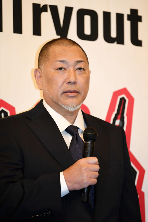 ワールドトライアウト2019の監督に就任した清原和博氏（撮影・横山健太）