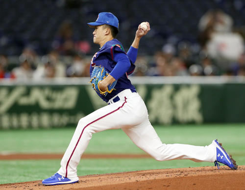 台湾対アメリカ 台湾先発の呉昇峰(撮影・前田充)