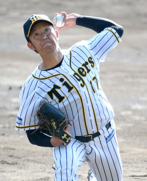 紅白戦　岩貞は2回無安打無失点と好投する（撮影・上山淳一）