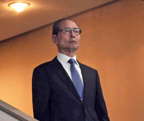 観戦に訪れたソフトバンク王会長（撮影・山崎安昭）